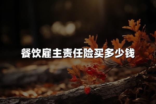 餐饮雇主责任险买多少钱